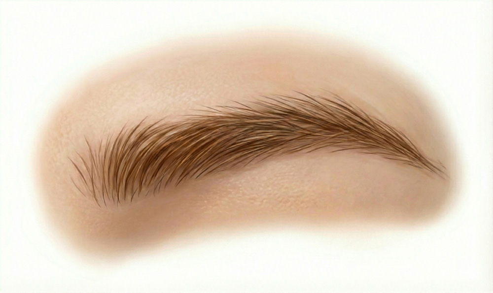 ジョレンの薬剤をふきとって洗い流す　眉毛脱色のイメージ