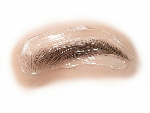 眉毛の周りを保湿クリームで保護する　イメージ