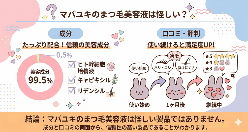 マバユキのまつ毛美容液は怪しいかの検証